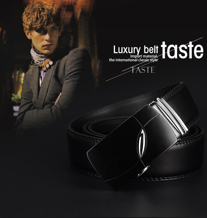 Title 2, Fashion business belt with automatic buckle off...