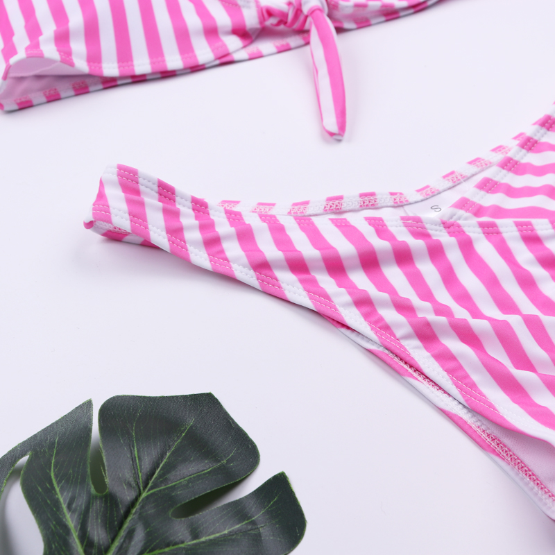 Title 6, Pink striped bikini swimsuit