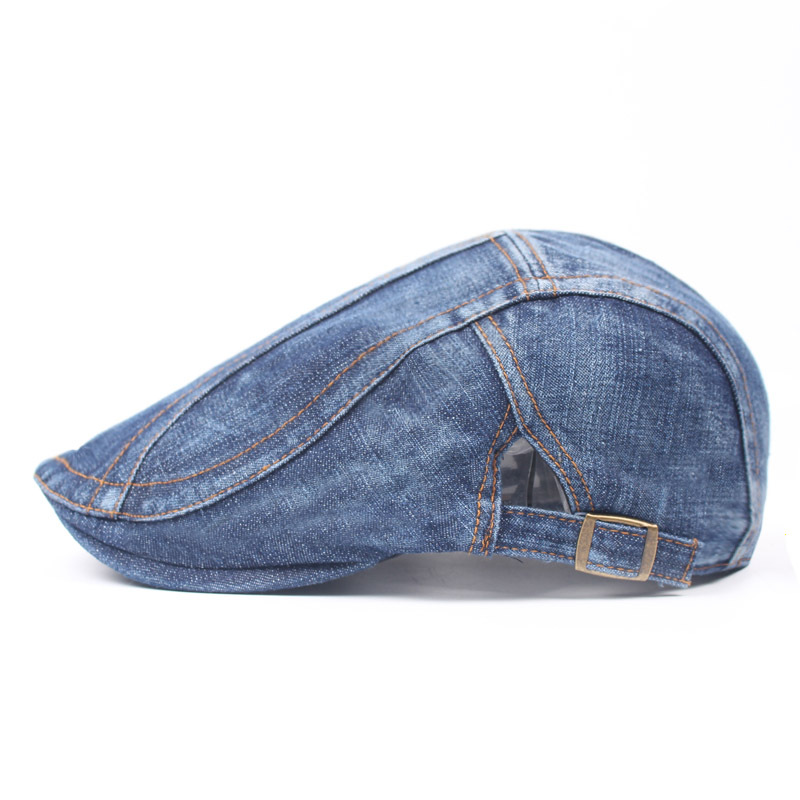 Title 1, Denim baret voor dames Stijlvolle Franse muts v...