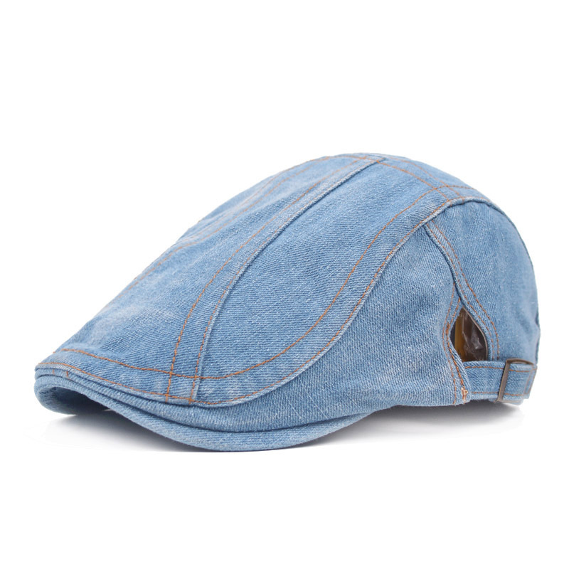 Title 4, Denim baret voor dames Stijlvolle Franse muts v...