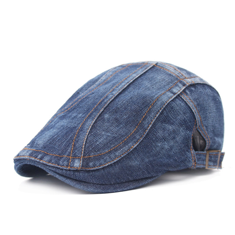 Title 5, Denim baret voor dames Stijlvolle Franse muts v...