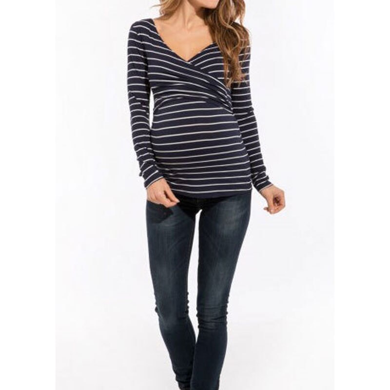 Title 2, Striped long sleeve breastfeeding suit for easy...