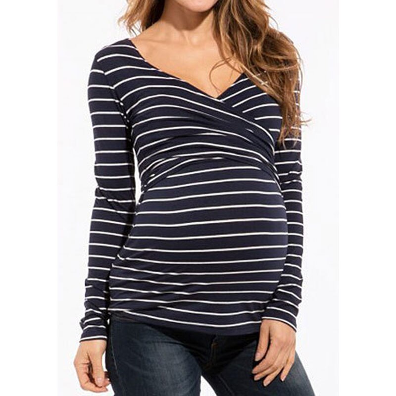 Title 5, Striped long sleeve breastfeeding suit for easy...