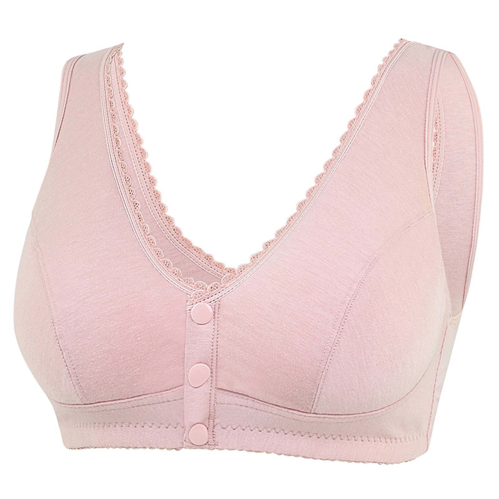 Title 6, Cotton front button bra without steel ring beau...