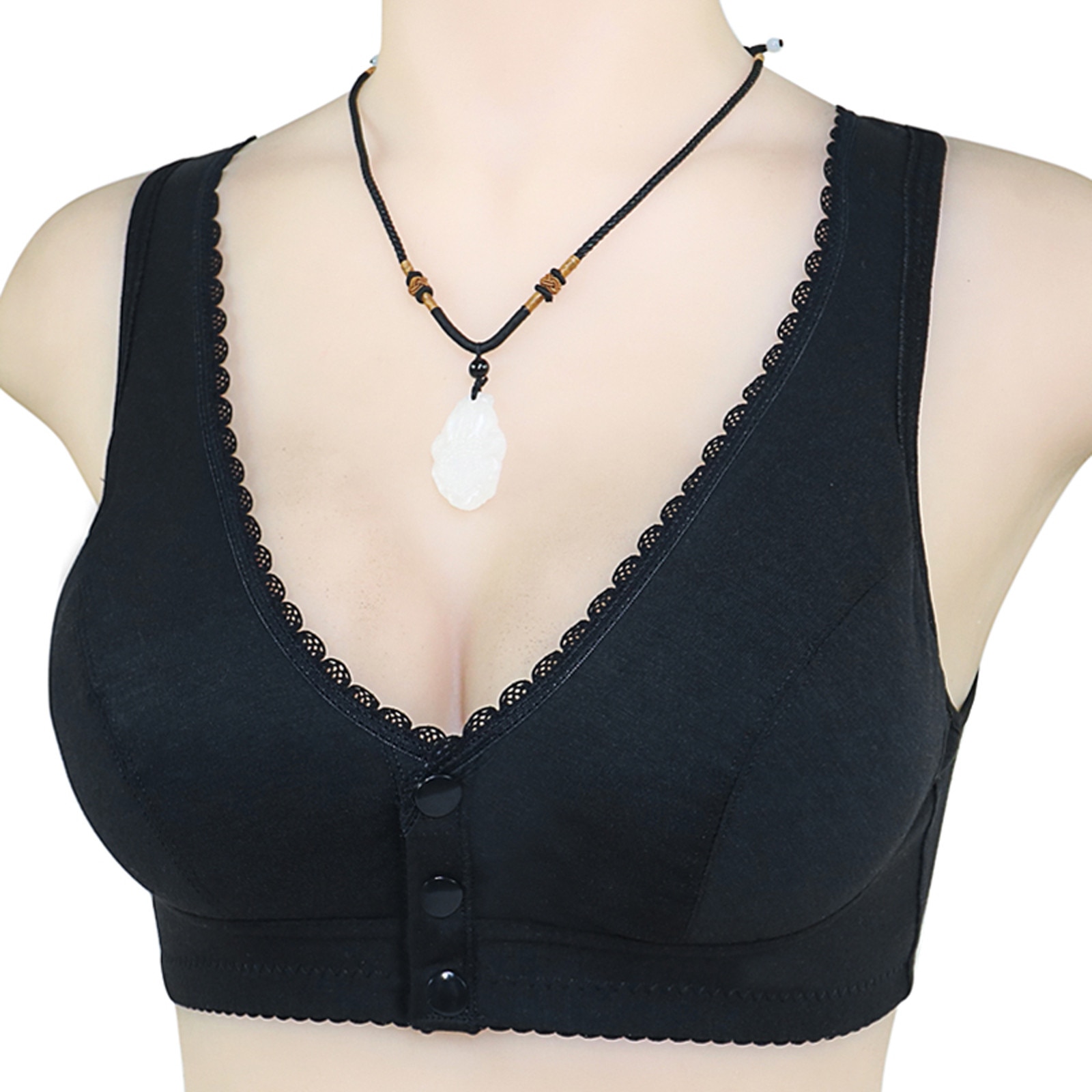 Title 7, Cotton front button bra without steel ring beau...