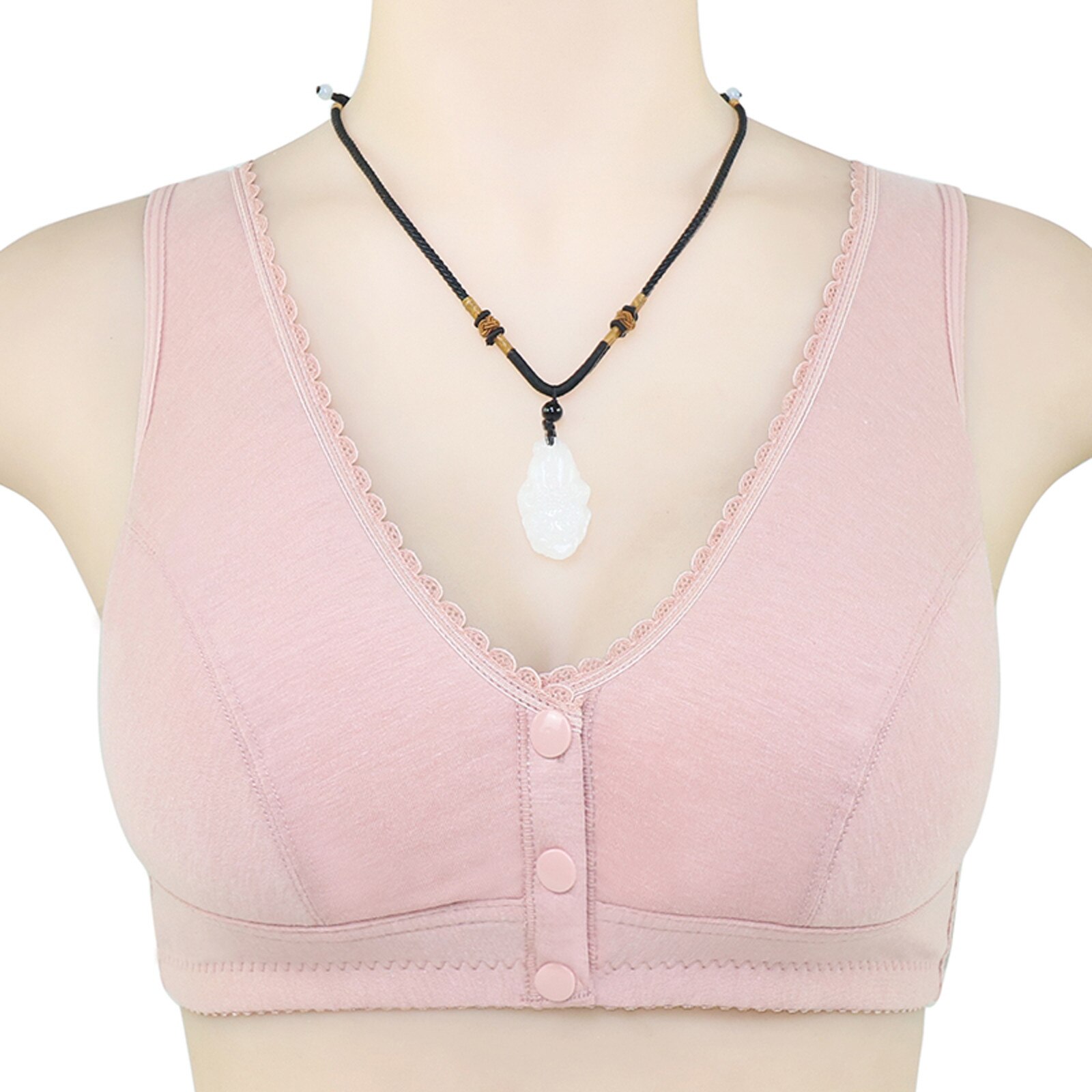 Title 10, Cotton front button bra without steel ring beau...