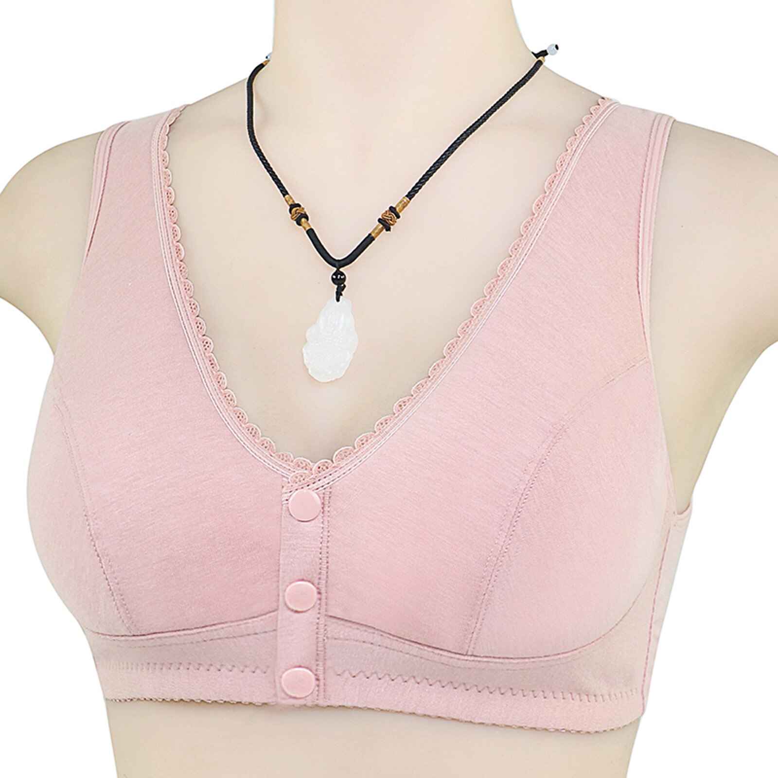 Title 11, Cotton front button bra without steel ring beau...