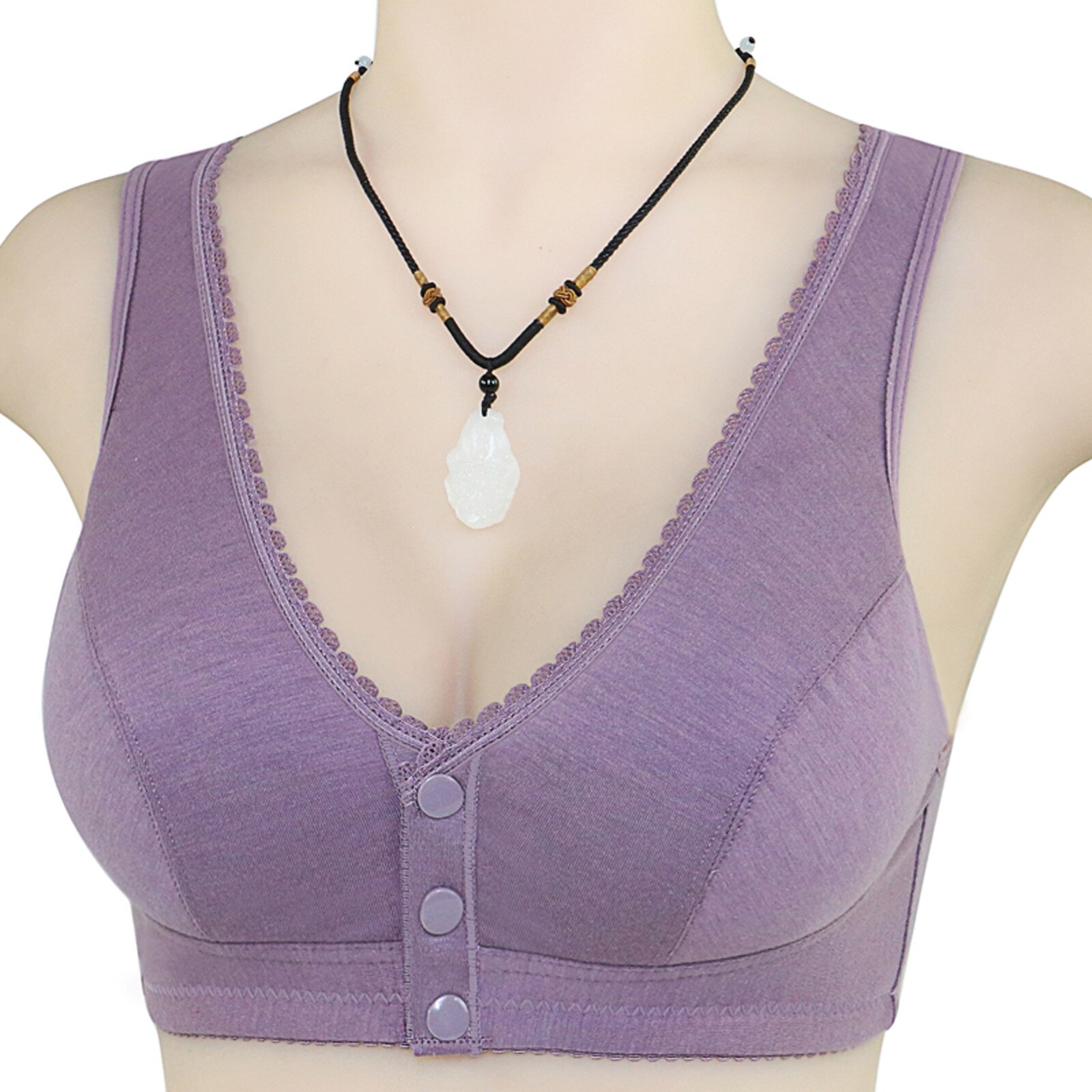 Title 14, Cotton front button bra without steel ring beau...