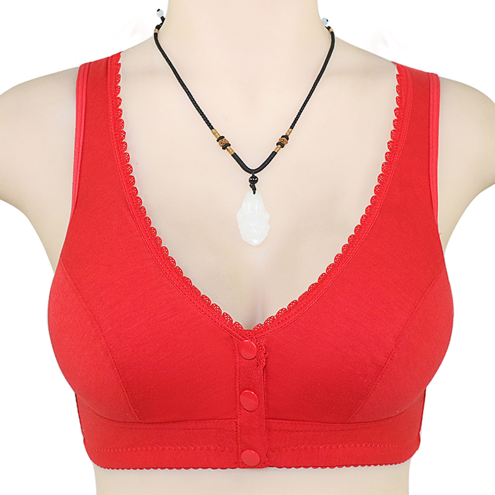 Title 19, Cotton front button bra without steel ring beau...