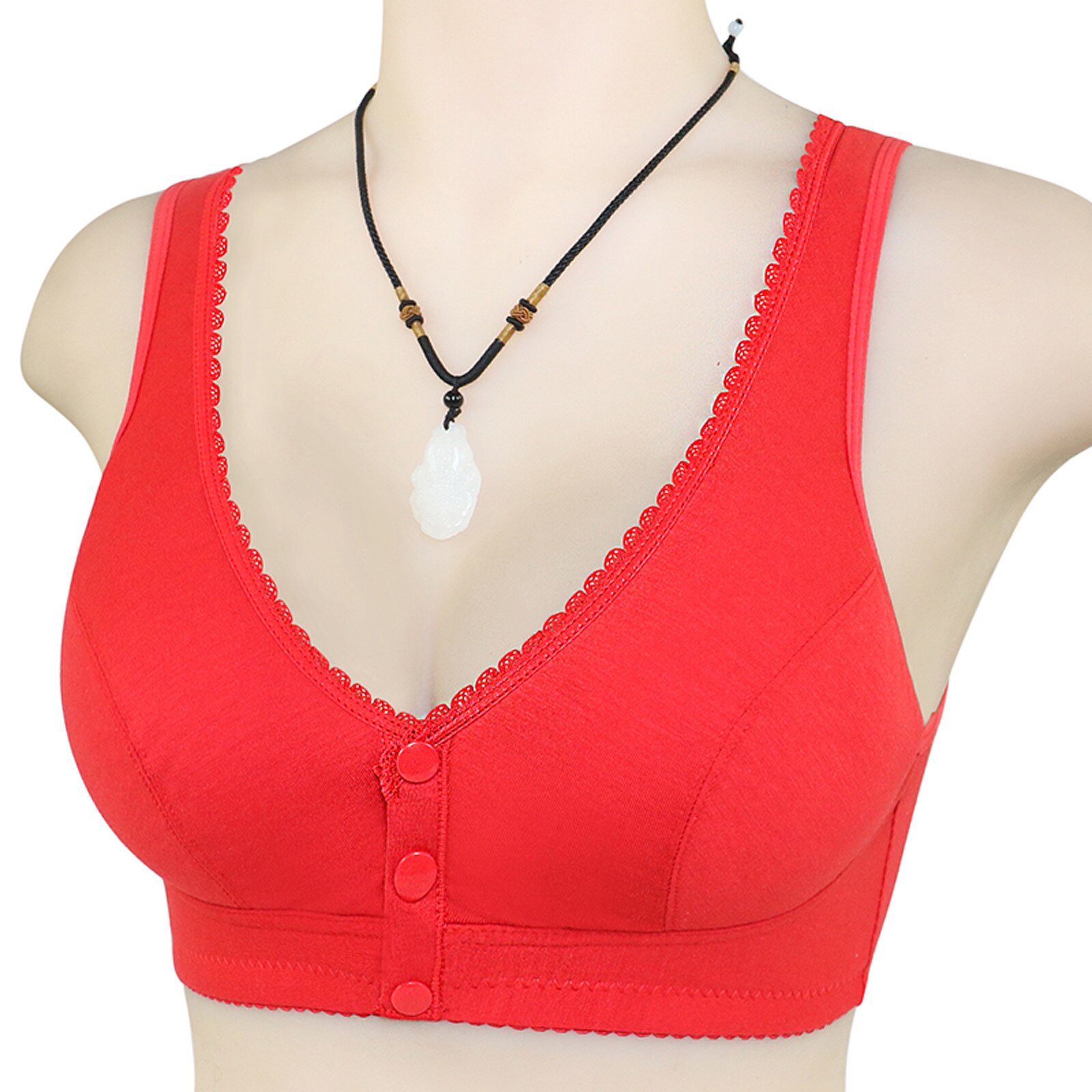 Title 20, Cotton front button bra without steel ring beau...