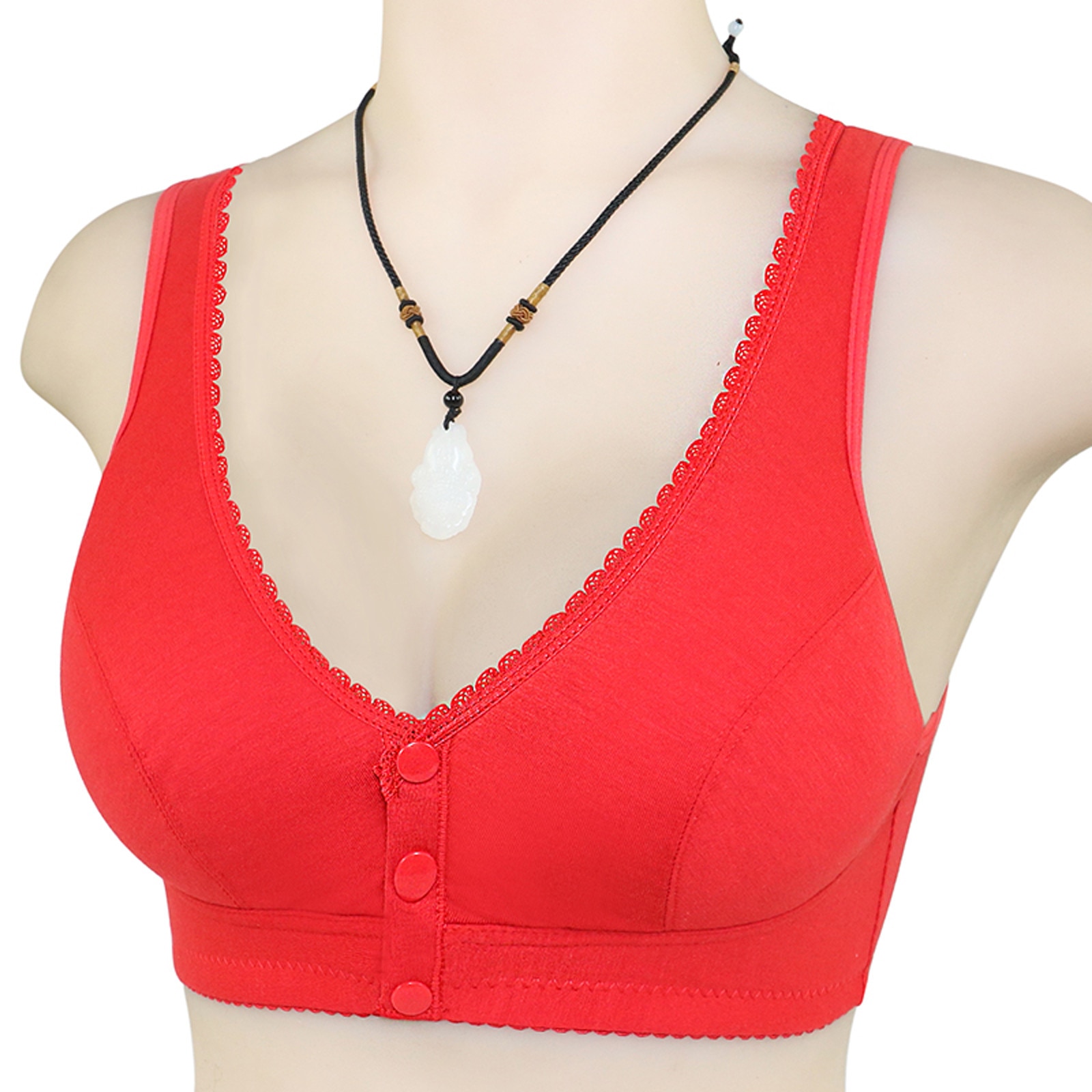 Title 21, Cotton front button bra without steel ring beau...