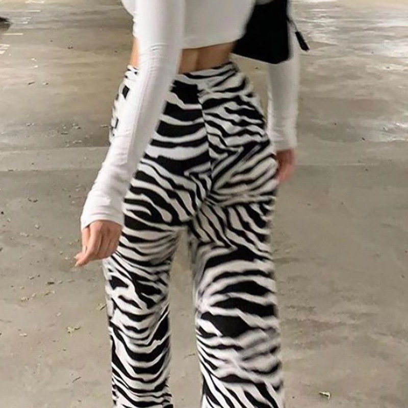 Title 2, New Style Zebra Print Fashion Wide-Leg Pants