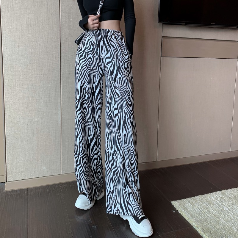 Title 7, New Style Zebra Print Fashion Wide-Leg Pants