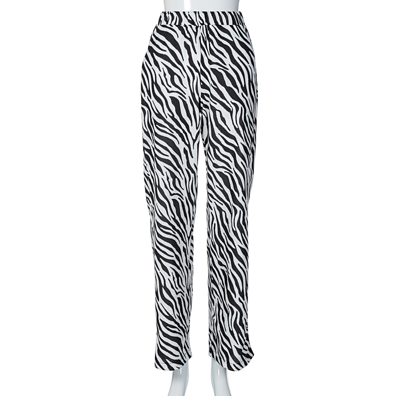 Title 8, New Style Zebra Print Fashion Wide-Leg Pants