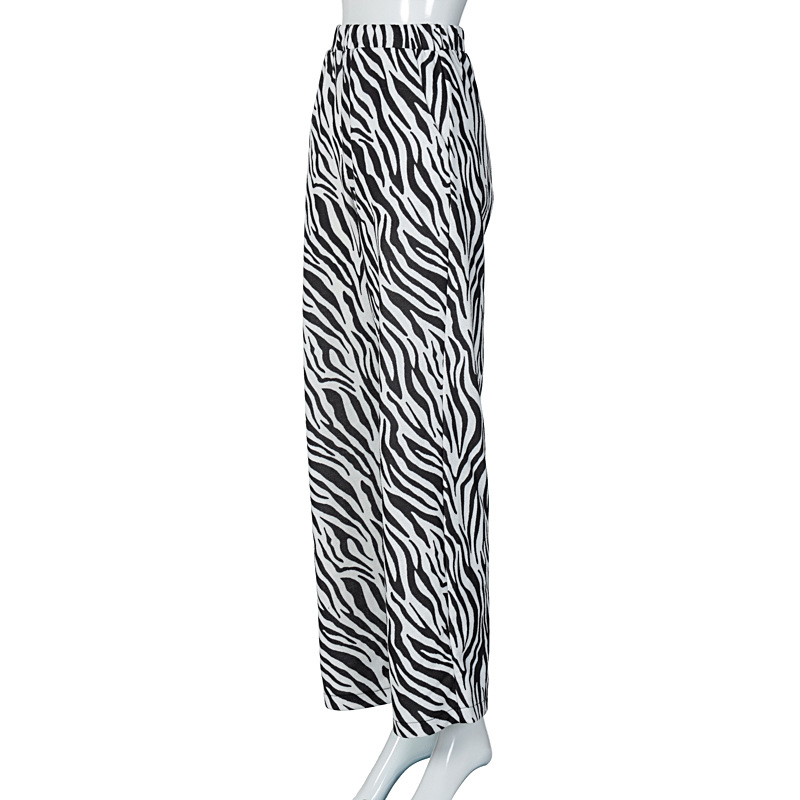 Title 9, New Style Zebra Print Fashion Wide-Leg Pants