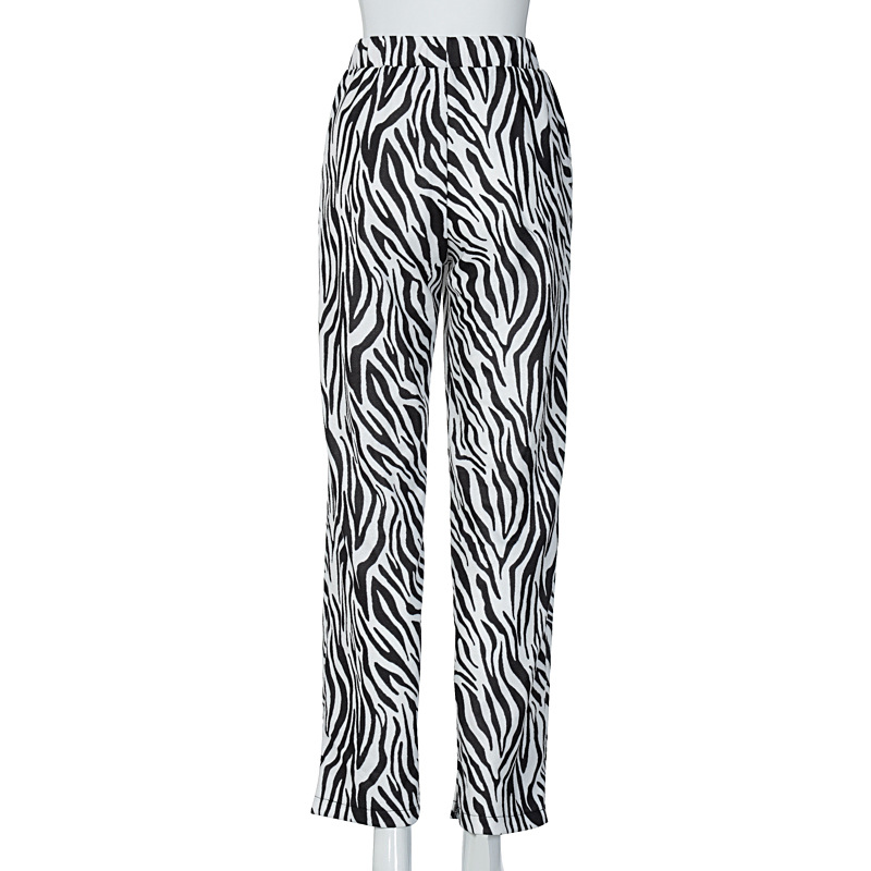 Title 10, New Style Zebra Print Fashion Wide-Leg Pants