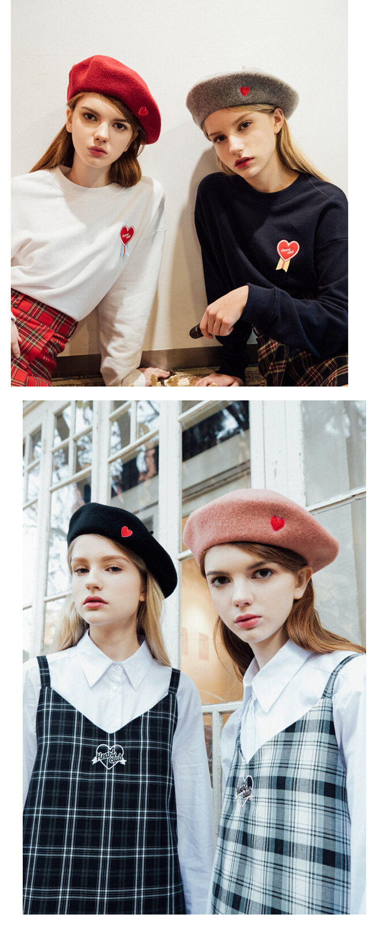 Title 3, Love wool beret with embroidered painter hat