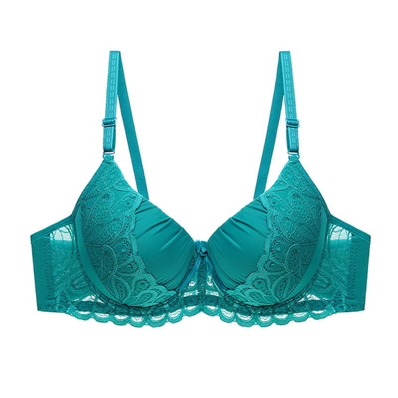 Title 2, Sexy solid color gathered lace bra offers ultim...