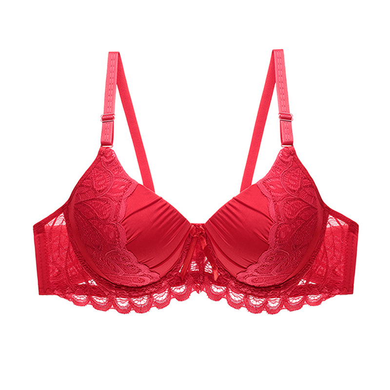 Title 4, Sexy solid color gathered lace bra offers ultim...