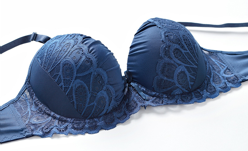 Title 7, Sexy solid color gathered lace bra offers ultim...