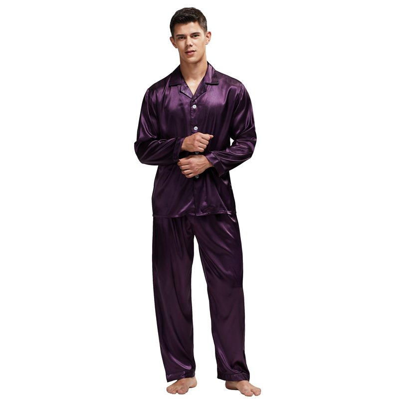 Title 3, Conjunto de pijama de seda manchada para hombre...