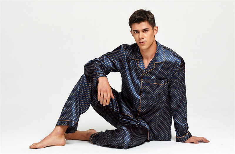 Title 8, Mens Stain Silk Pajama Set for ultimate comfor...