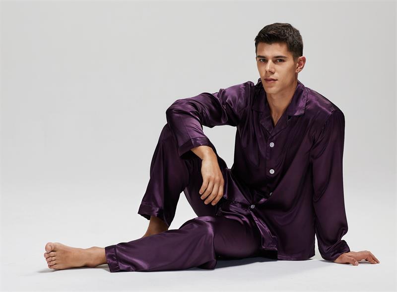 Title 12, Mens Stain Silk Pajama Set for ultimate comfor...