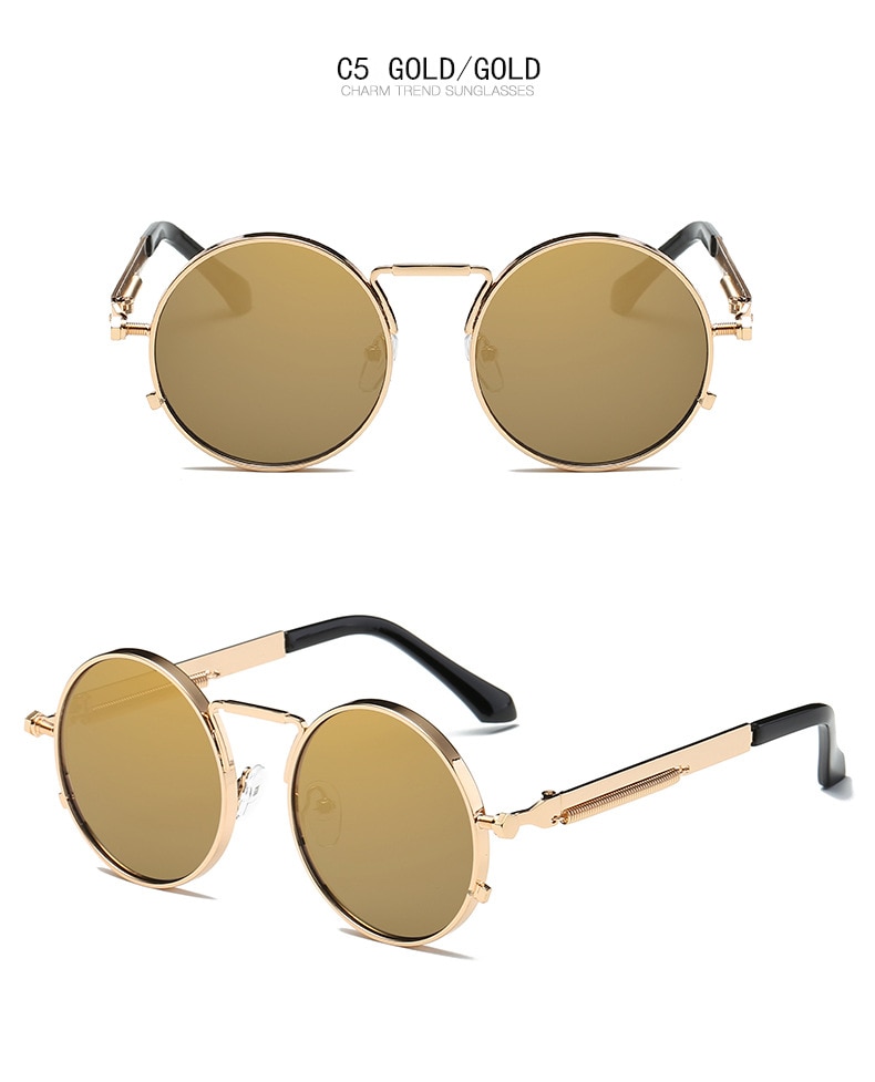 Title 11, New spring mirror leg sunglasses Metal round fr...