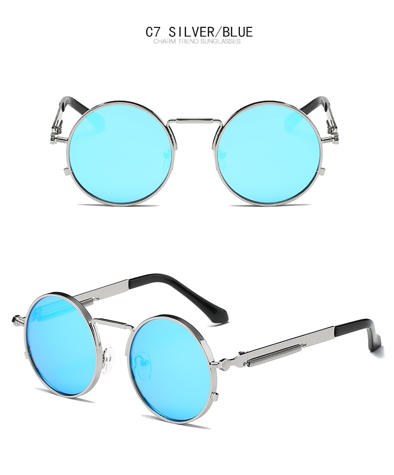 Title 13, New spring mirror leg sunglasses Metal round fr...