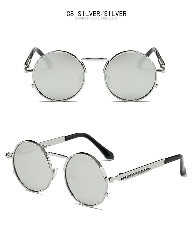 Title 14, New spring mirror leg sunglasses Metal round fr...