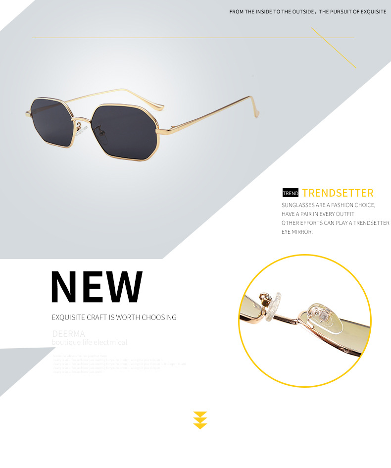 Title 2, Retro classic small polygon sunglasses