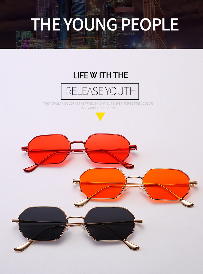 Title 4, Retro classic small polygon sunglasses