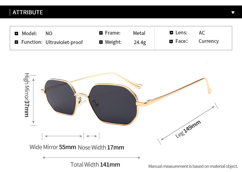 Title 9, Retro classic small polygon sunglasses