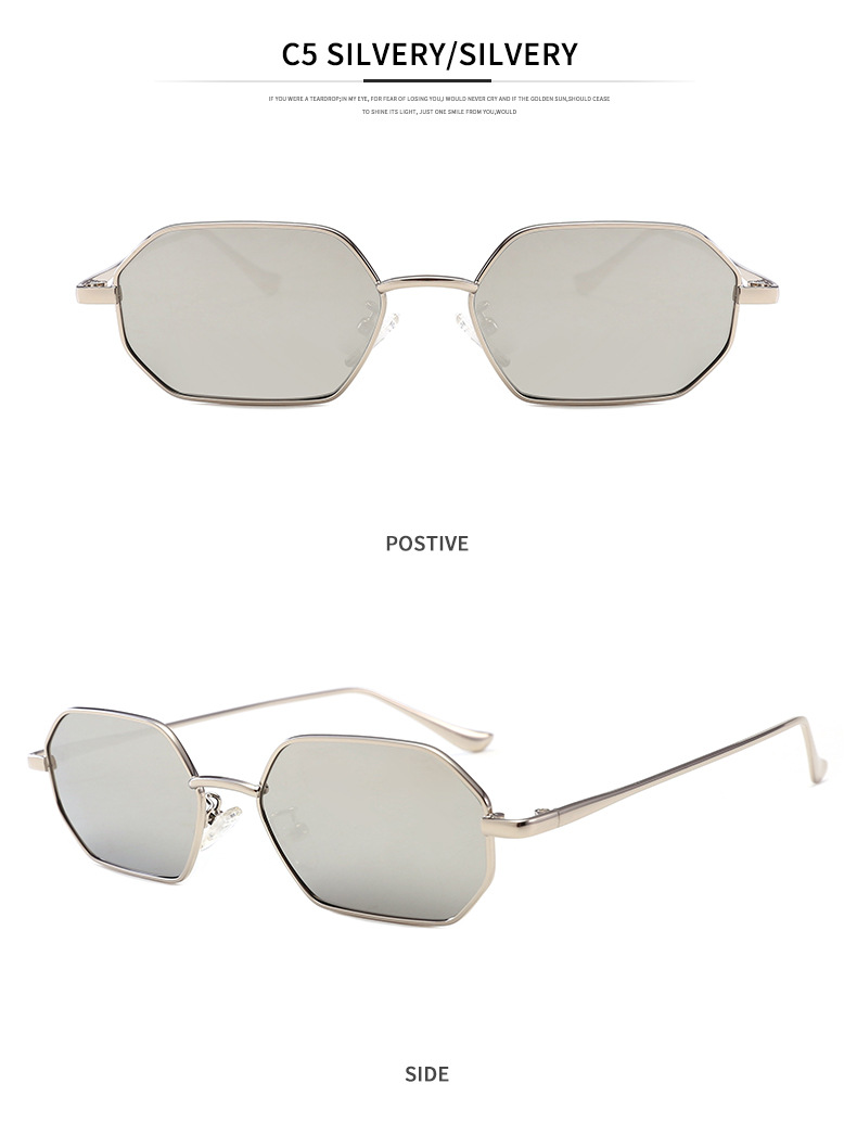 Title 16, Retro classic small polygon sunglasses