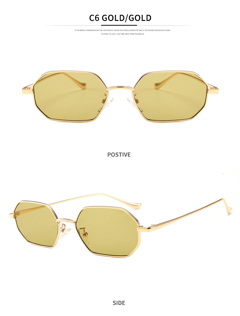 Title 17, Retro classic small polygon sunglasses