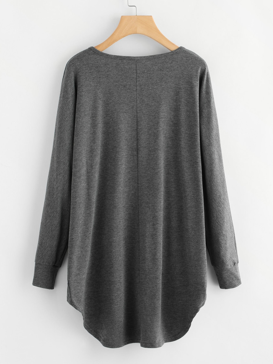 Title 33, Loose mid-length long-sleeved T-shirt designed ...