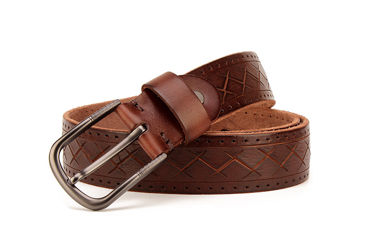 Title 10, Mens leather pin buckle head leather, a stylis...