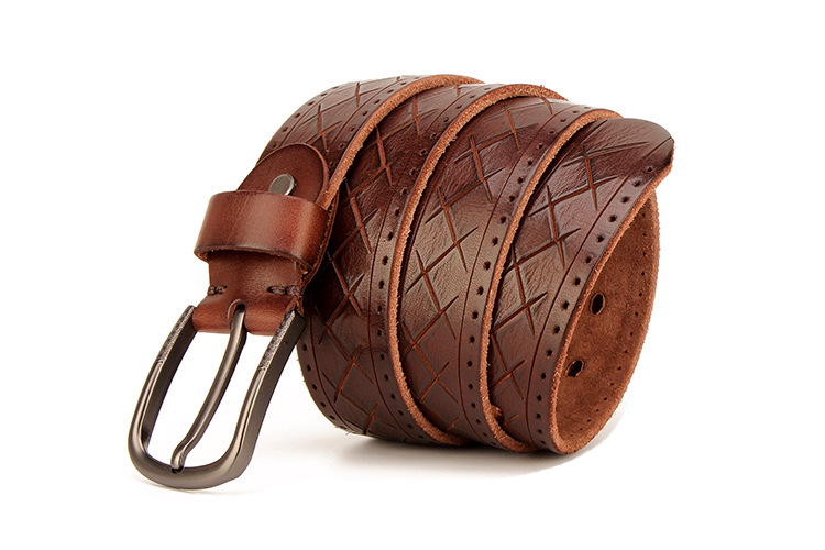 Title 11, Mens leather pin buckle head leather, a stylis...