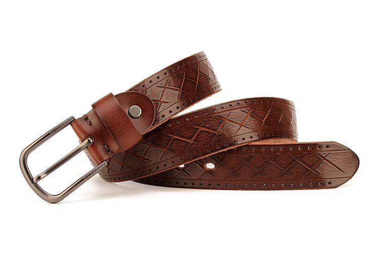 Title 12, Mens leather pin buckle head leather, a stylis...