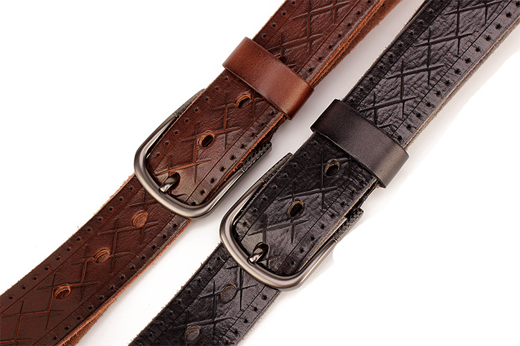 Title 14, Mens leather pin buckle head leather, a stylis...