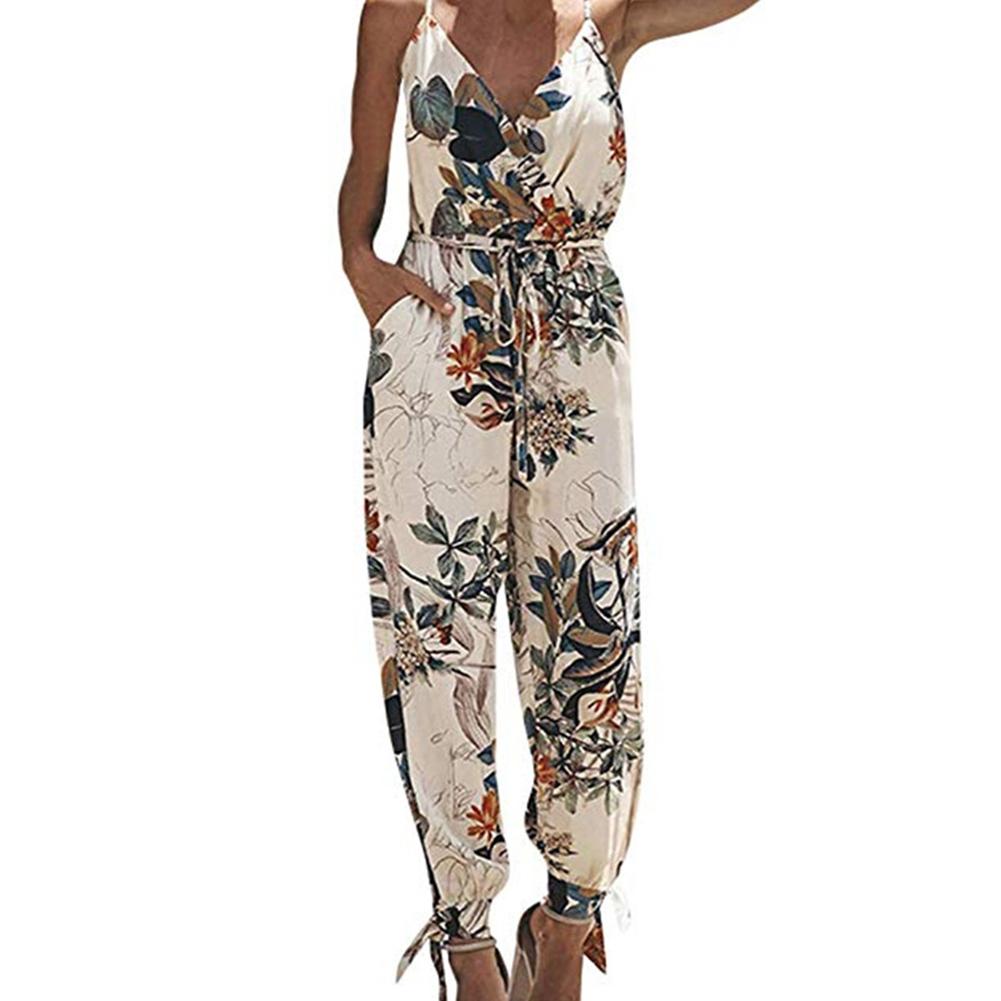 Title 15, Bedruckter sexy rückenfreier Damen-Jumpsuit mit...