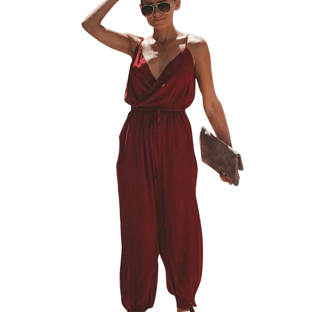 Title 18, Bedruckter sexy rückenfreier Damen-Jumpsuit mit...