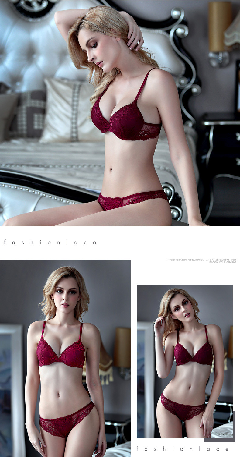 Title 2, Deep V small chest gathered bra set