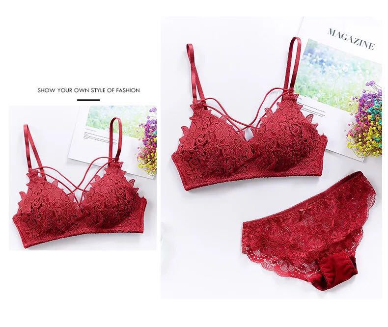 Title 4, Lace gathered bra designed for a flattering sil...