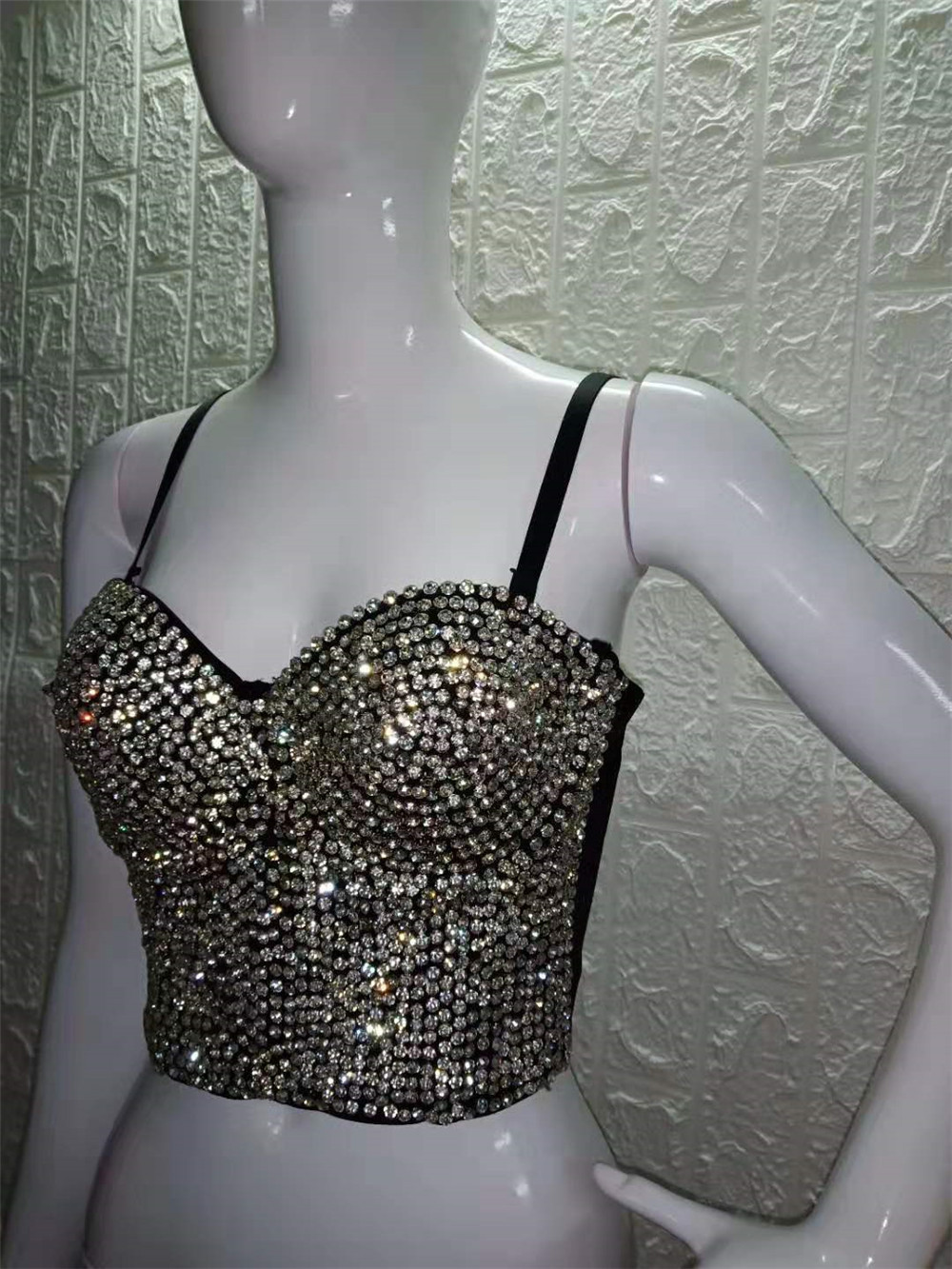 Title 21, Camisola sexy con diamantes brillantes de color...