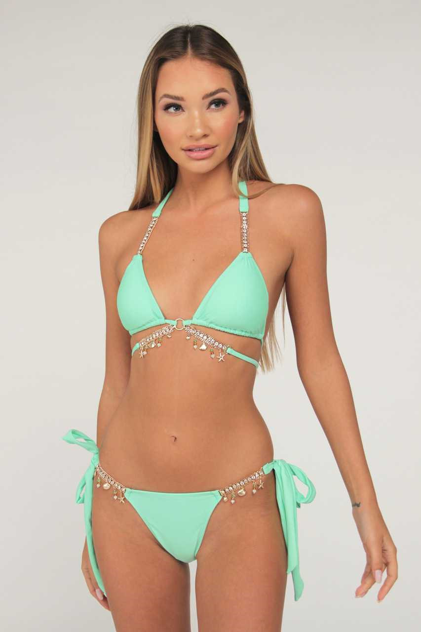 Title 2, Costume da bagno bikini con fascia e spacco, un...