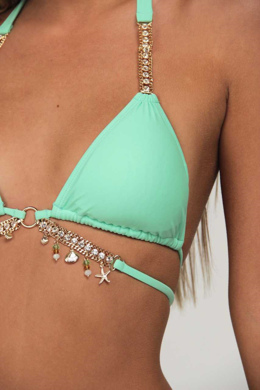 Title 6, Costume da bagno bikini con fascia e spacco, un...