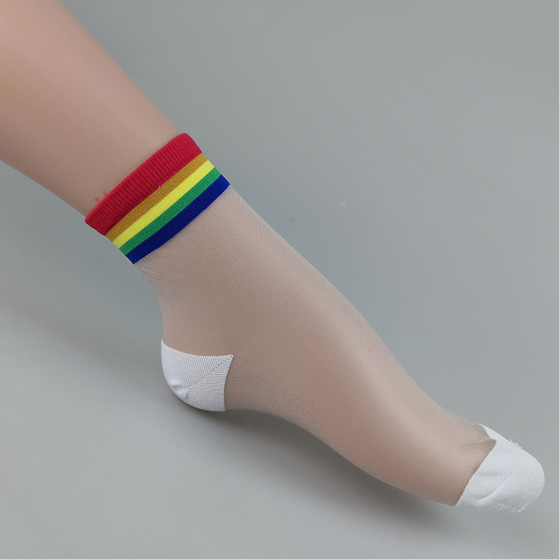 Title 3, Rainbow striped crystal stockings