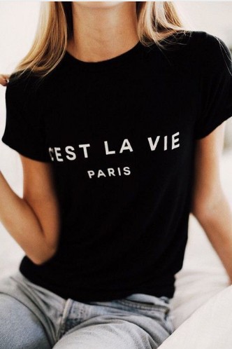 Title 1, CEST LA VIE PARIS T-shirt Manica Corta Donna G...