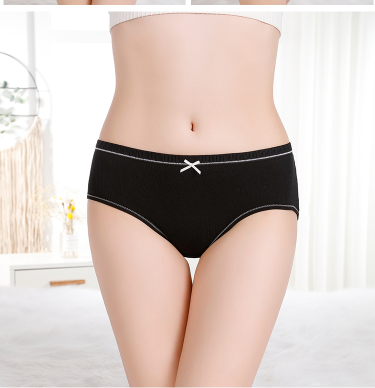 Title 5, Threaded Cotton Mid-Waist Panties